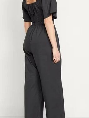 Old Navy NWT Black Wide-Leg Jumpsuit with Smocked Waist Sweatheart Neckline XL